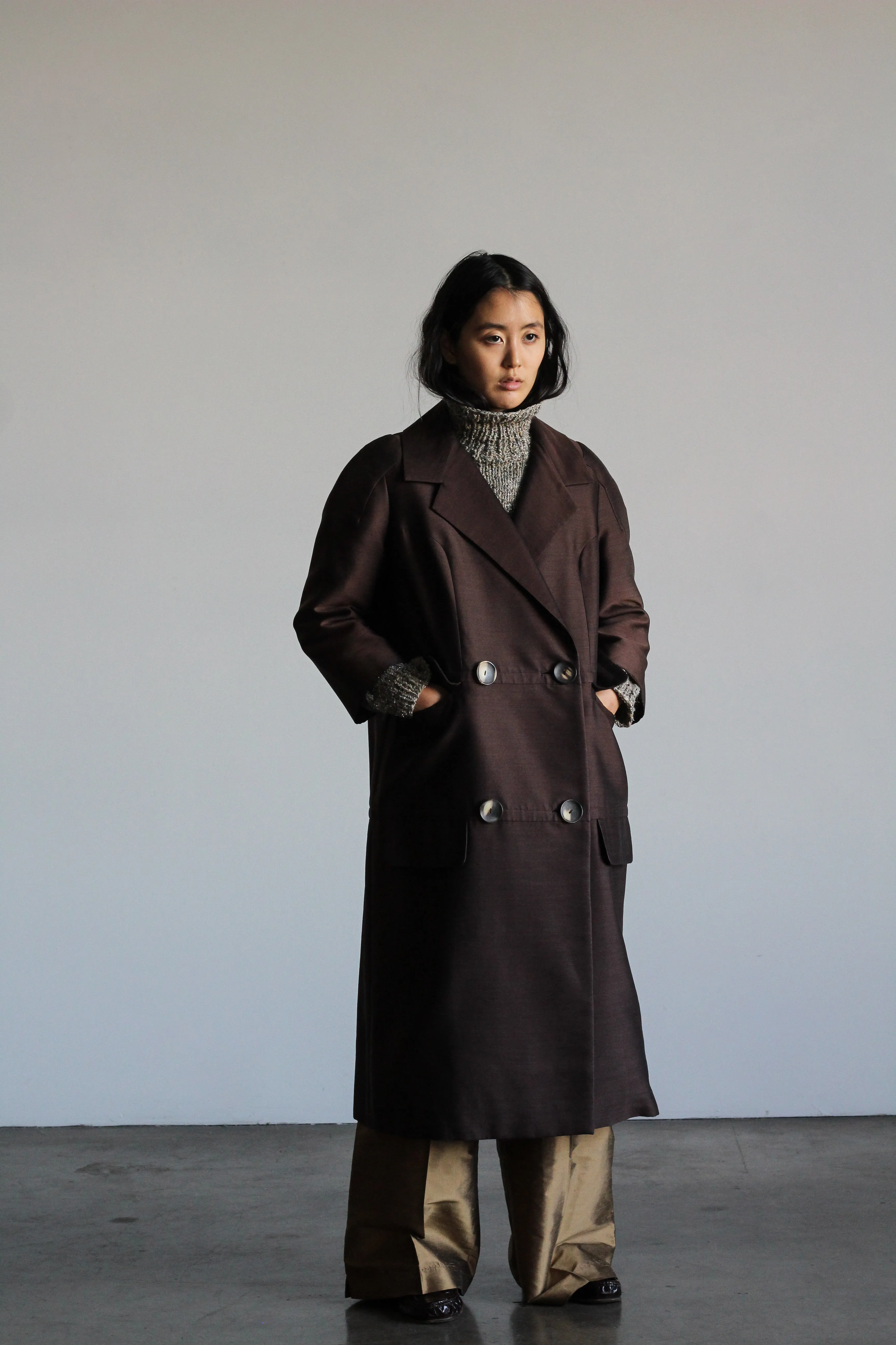 1960's JAMES GALANOS silk overcoat | VINTAGE