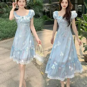 Angel Flight Through Heavenly Clouds and Jamine Flowers                  Dress Mermaidcore Kawaii Academia Y2K Cottagecore Coquette Fairycore Dollette Princesscore