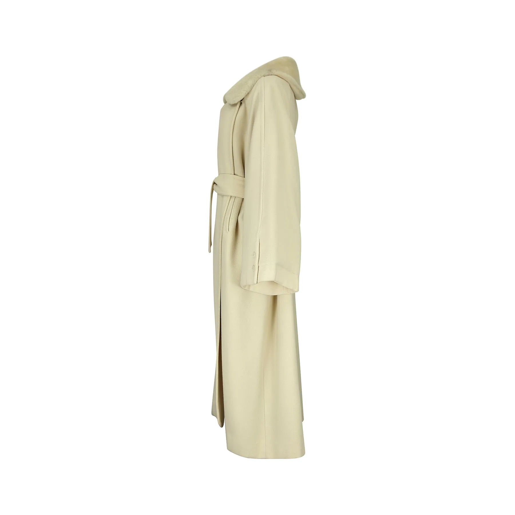 ARCHIVE - 1980s Claude Montana Cream Wool Trench Coat