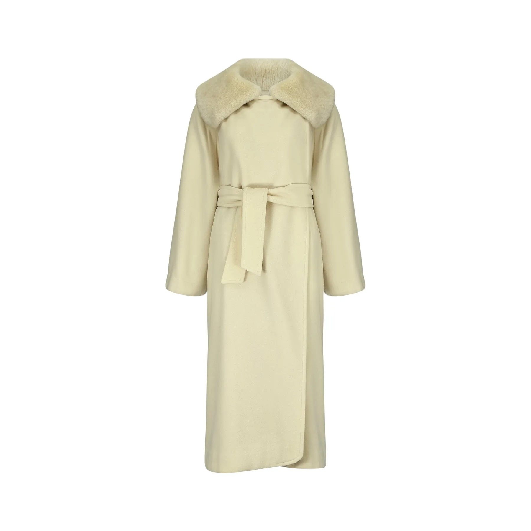 ARCHIVE - 1980s Claude Montana Cream Wool Trench Coat