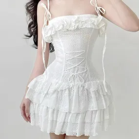 Belinda's Pure White Love Note                    Dress Kawaii Academia Y2K Cottagecore Coquette Fairycore Dollette Princesscore