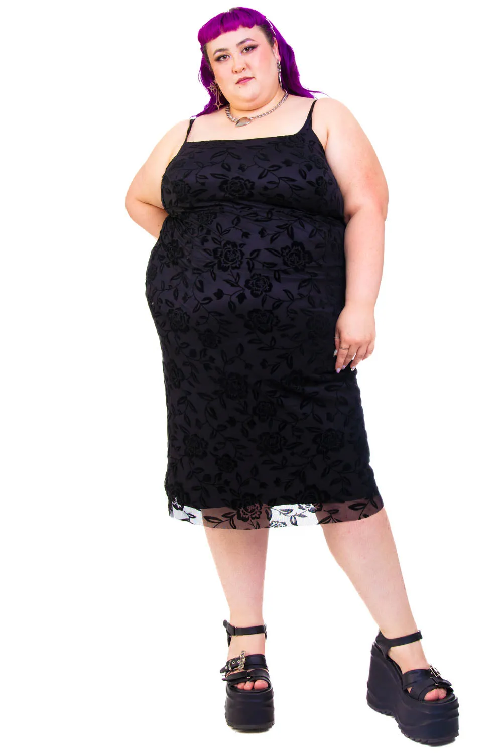 Black Floral Cameron Dress