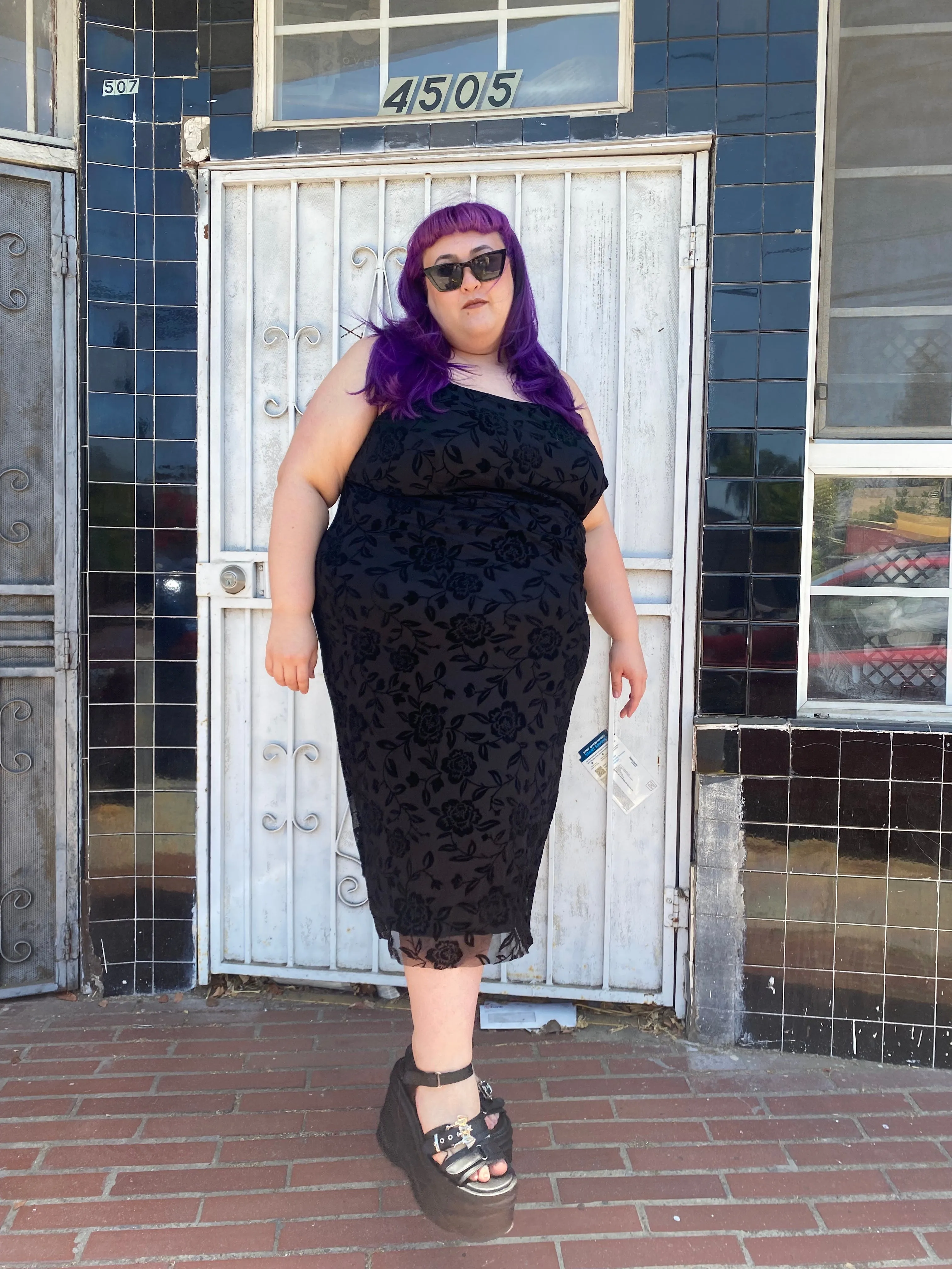 Black Floral Cameron Dress