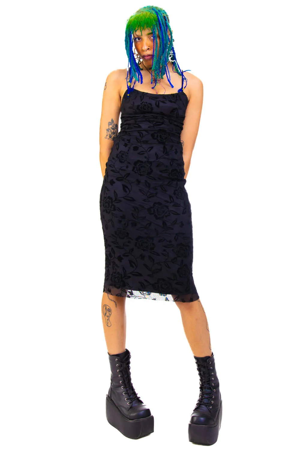 Black Floral Cameron Dress