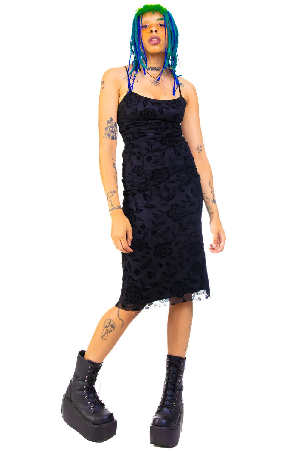 Black Floral Cameron Dress