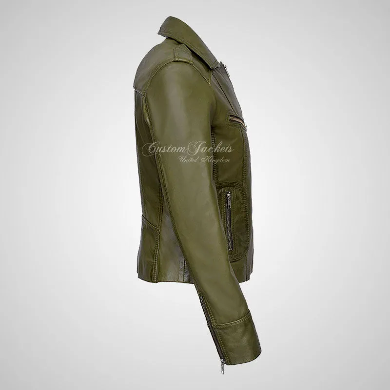 BLAZE Leather Biker Leather Jacket For Women Soft Lambskin Leather