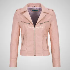 BLAZE Leather Biker Leather Jacket For Women Soft Lambskin Leather