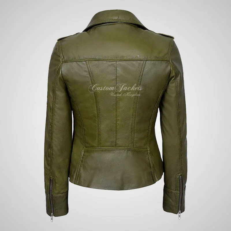 BLAZE Leather Biker Leather Jacket For Women Soft Lambskin Leather