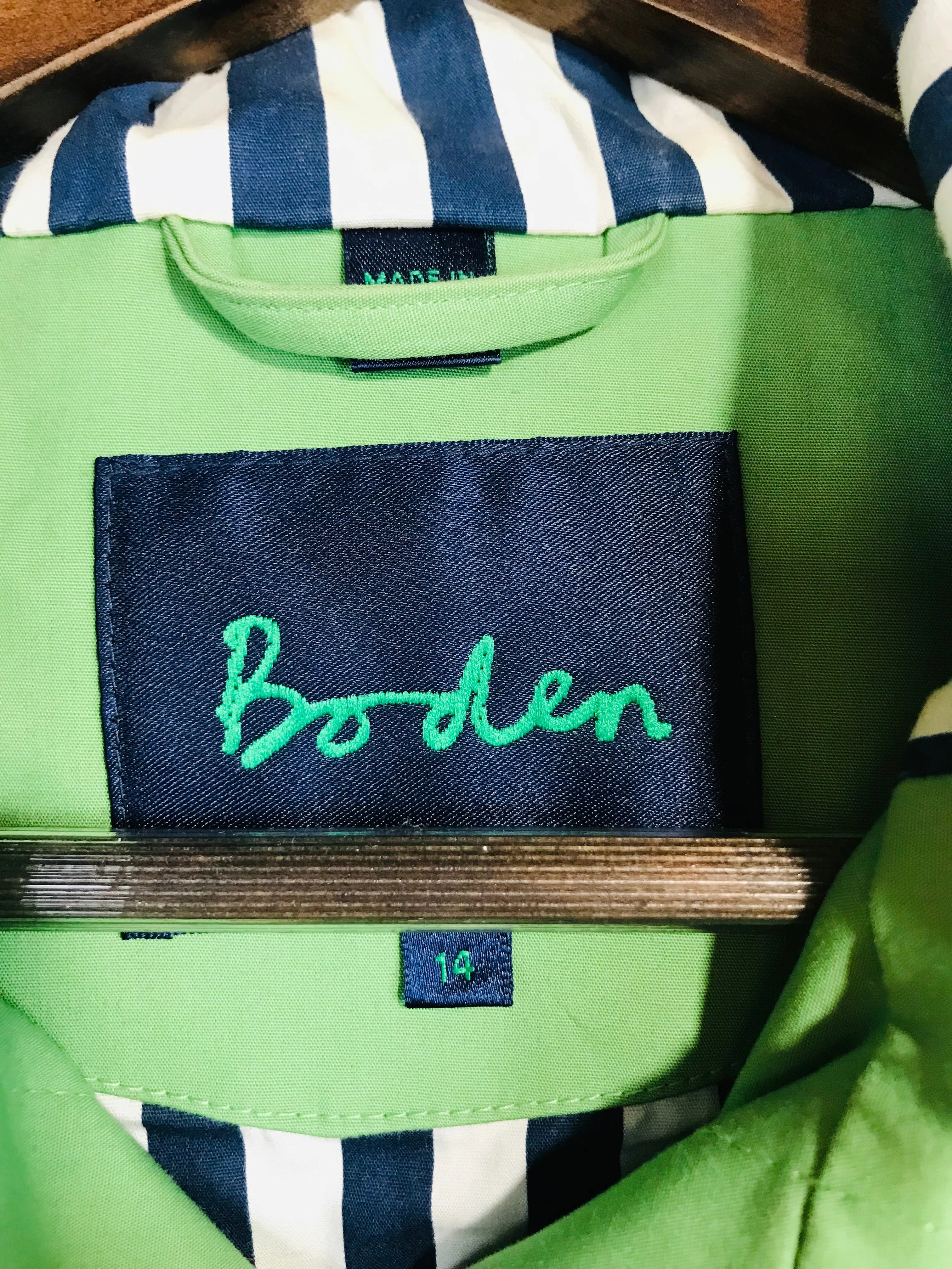 Boden Women's Cotton Overcoat Coat | UK14 | Green