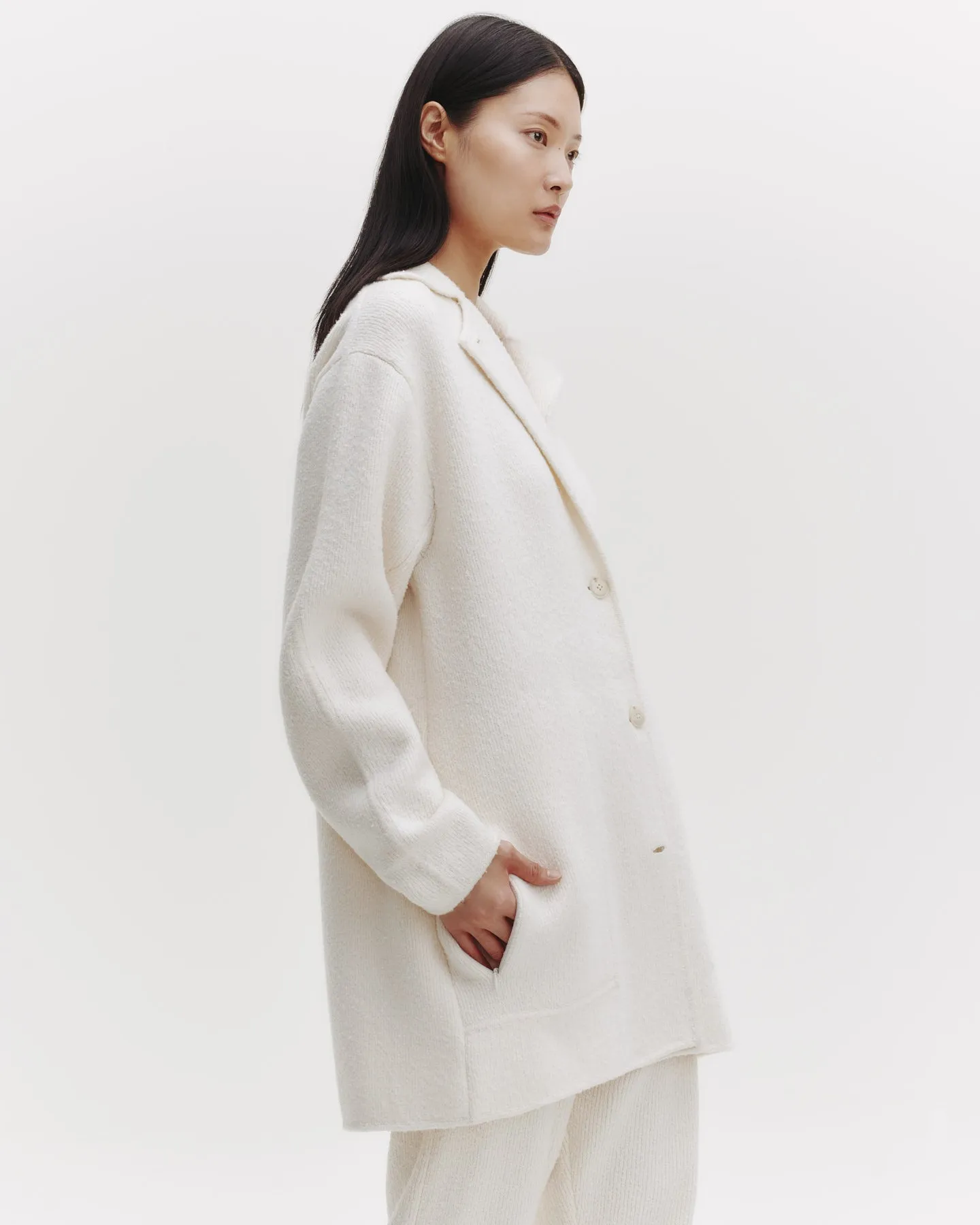 Car Coat in Nubby Cashmere Silk