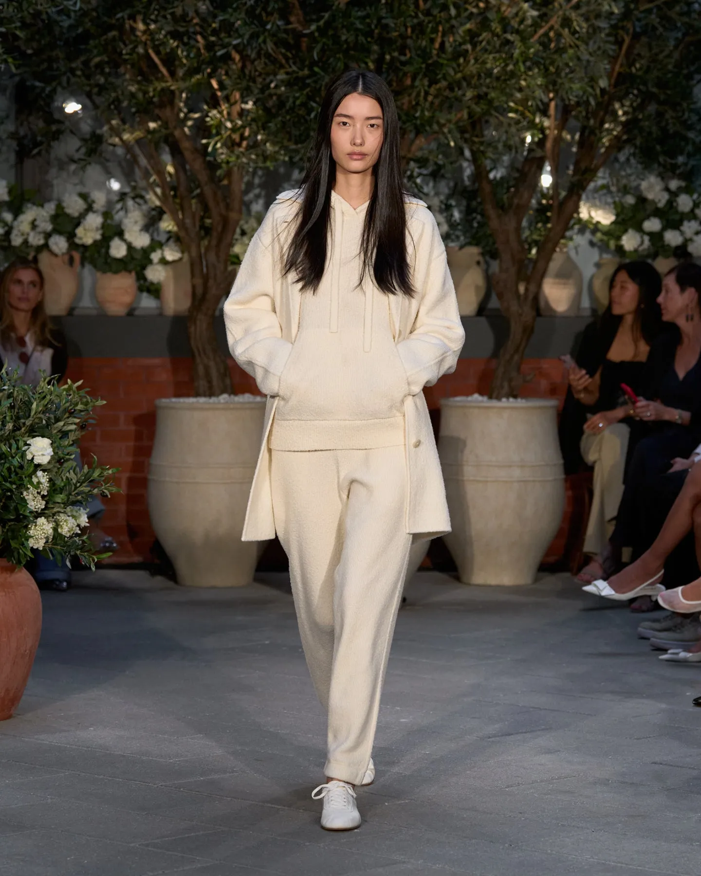 Car Coat in Nubby Cashmere Silk