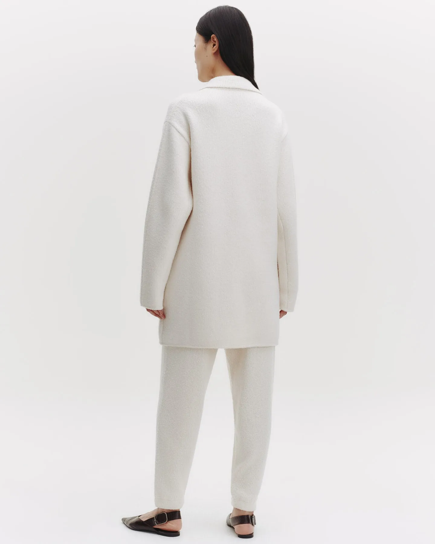 Car Coat in Nubby Cashmere Silk