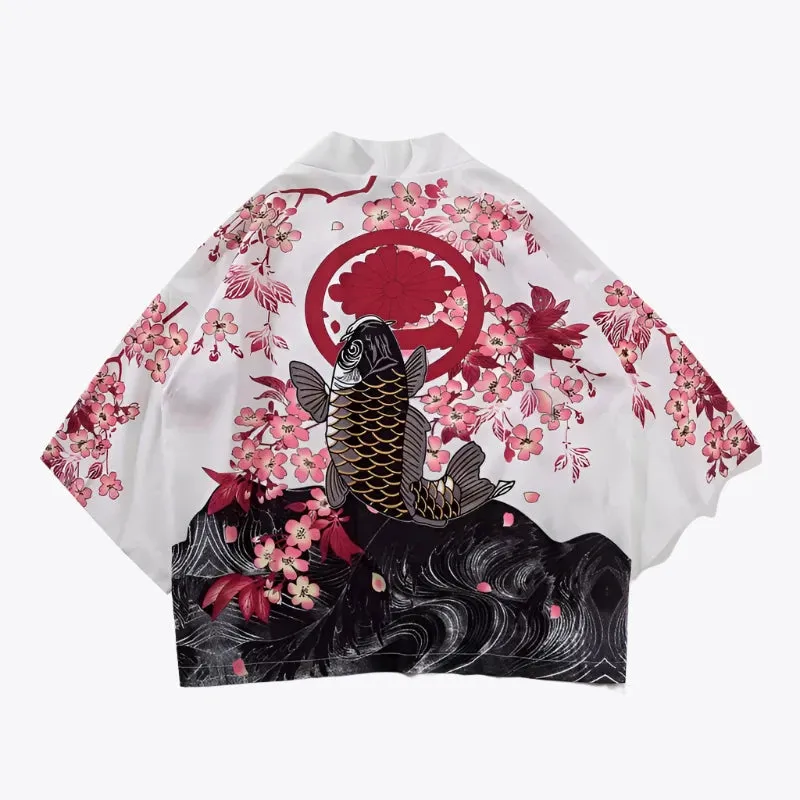 Cherry Blossom Koi Kimono Jacket
