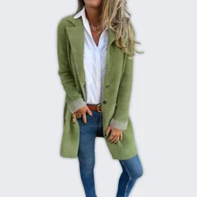 Chic Long Wool Blend Overcoat for Women - Cozy Autumn/Winter Style
