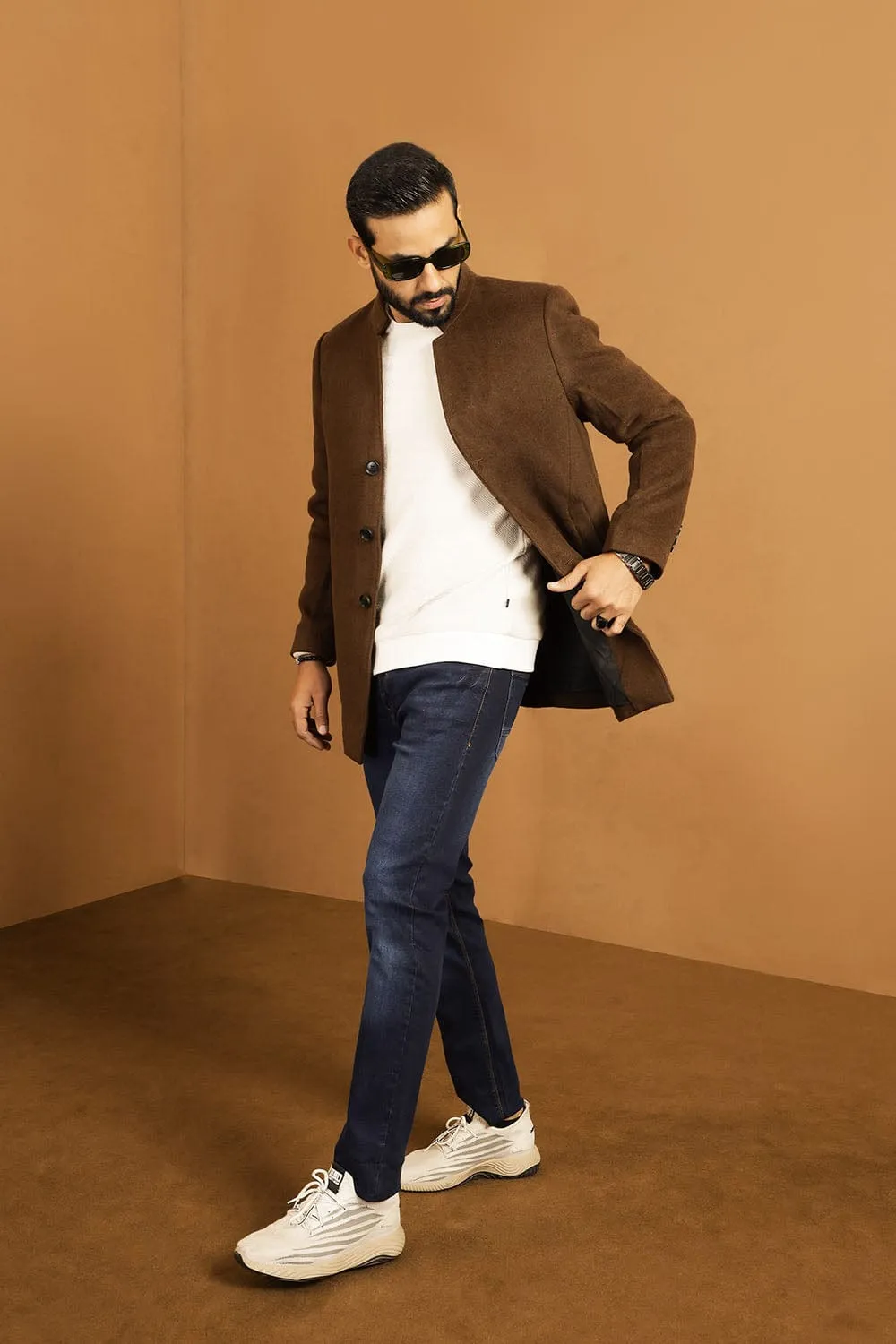Dark Brown 3 Botton Coat