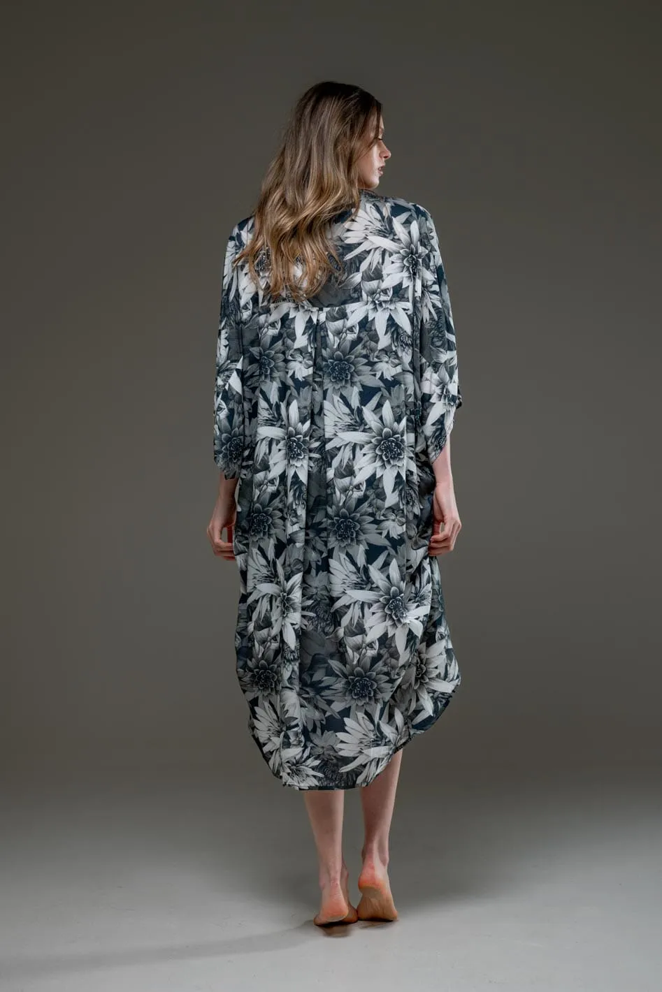 Dark Lotus Set of Kimono & Skirt