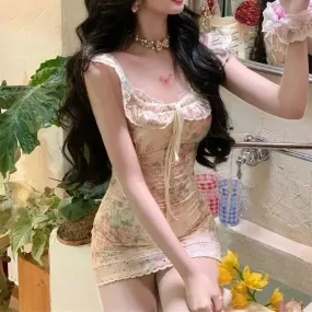 Fruity Flower Pudding                 Dress Kawaii Academia Y2K Cottagecore Coquette Fairycore Dollette Princesscore