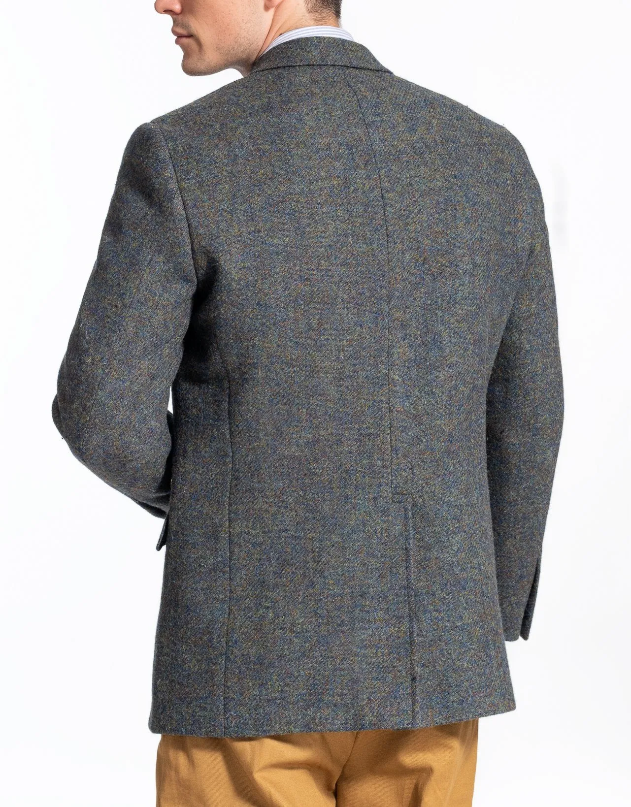 HARRIS TWEED OLIVE BLUE MARL SPORT COAT - MTO