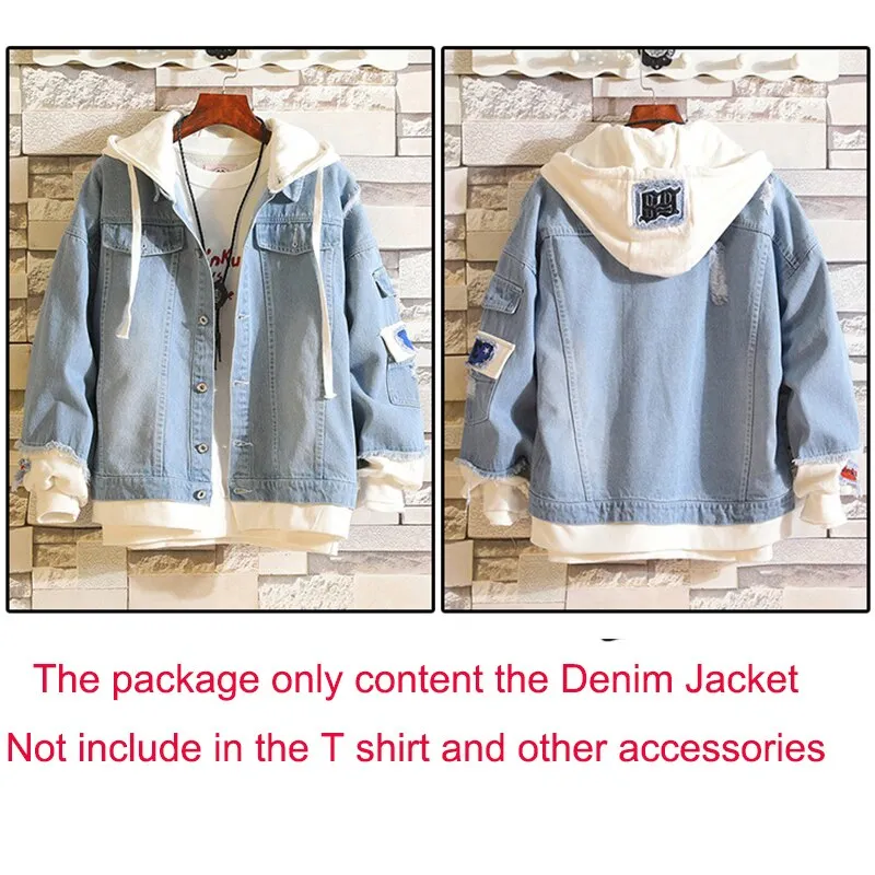Hot Sale Black Clover Costume Jean Jacket Asta Denim Men/women Autumn Spring Hooded Kawaii Streetwear Outwear Hip Hop Tops