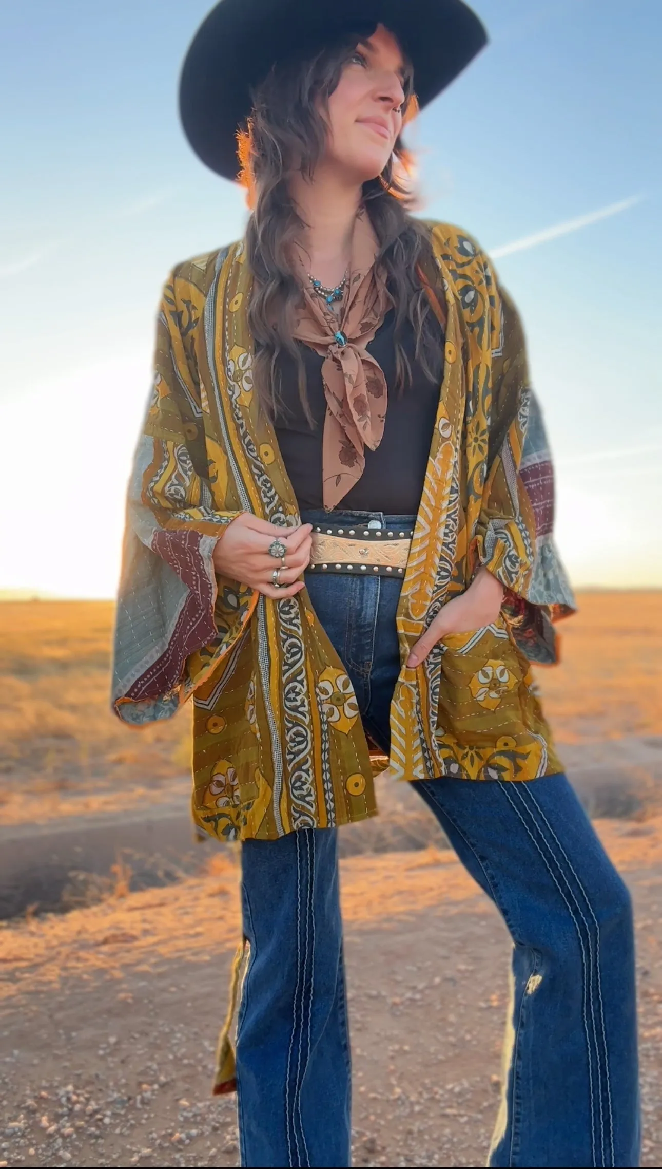 Kantha Reversible Kimono Coat - 032