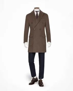 Loro Piana 365 Mid Brown Fine Merino Brushed Wool Mélange