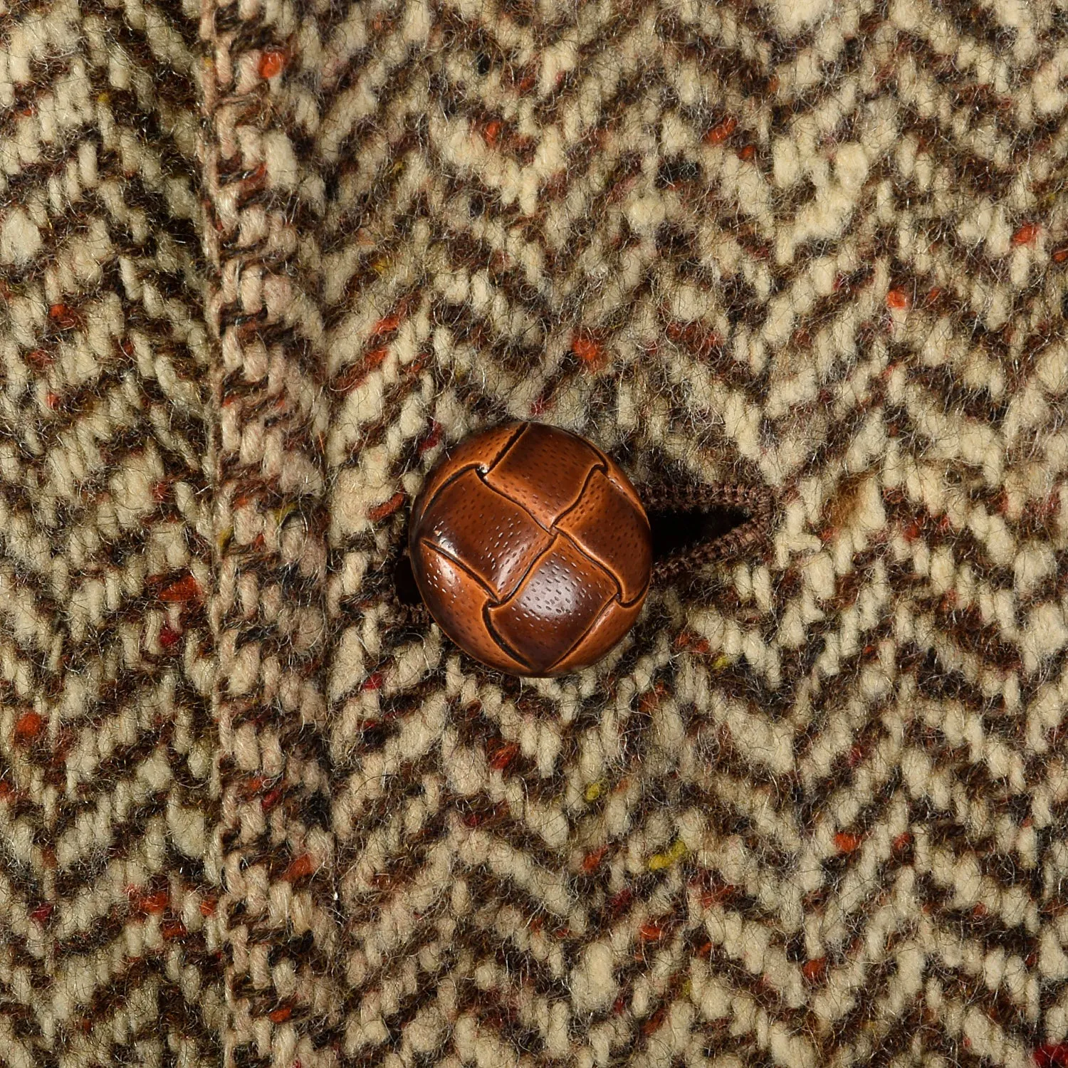 Medium 1950s Brown Wool Atomic Fleck Tweed Coat