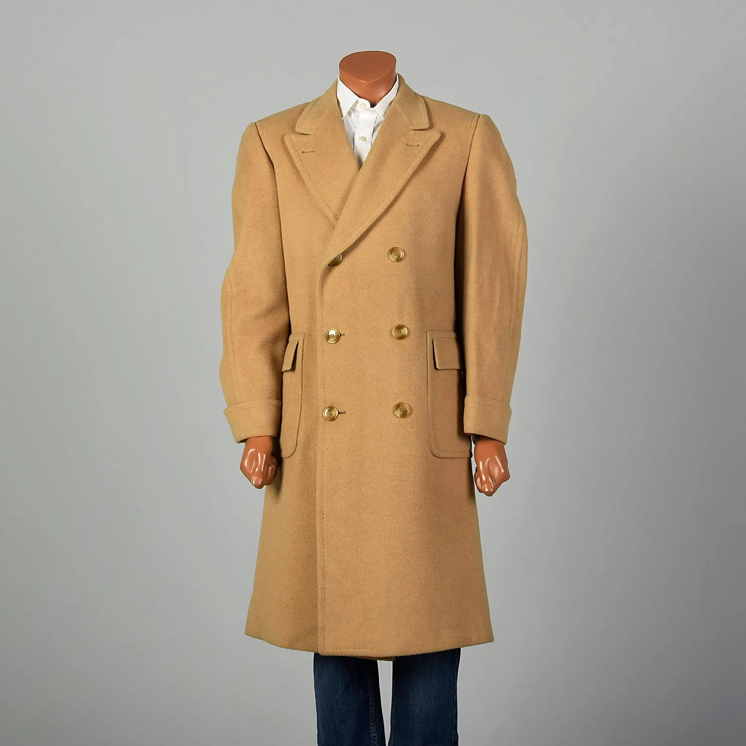 Medium 1970s Men's Tan Camel Hair Coat