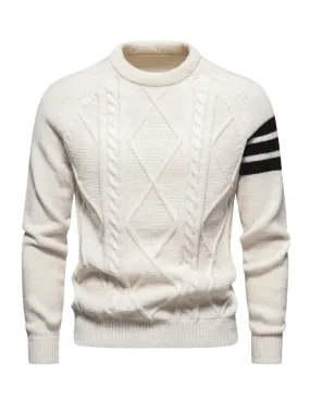 Men's Trendy Pullover Sweaters High Quality Round Neck Tight Casual Mens Fashion