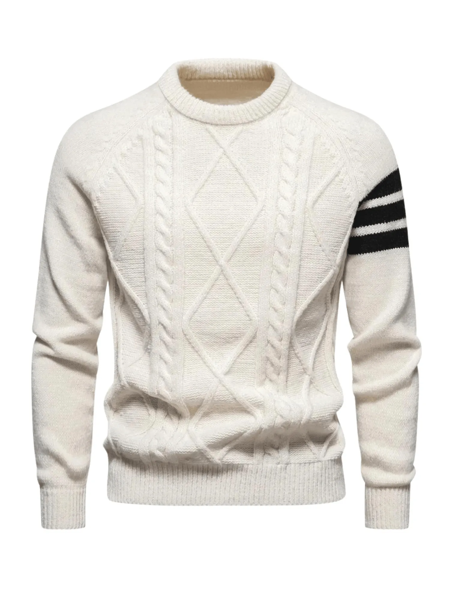 Men's Trendy Pullover Sweaters High Quality Round Neck Tight Casual Mens Fashion