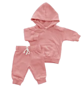 Organic Cotton Hoodie & Jogger Set | Pink