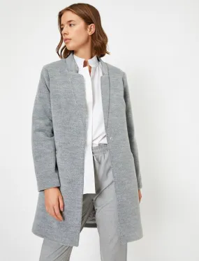 Oversized Soft-Brushed Overcoat in Gray