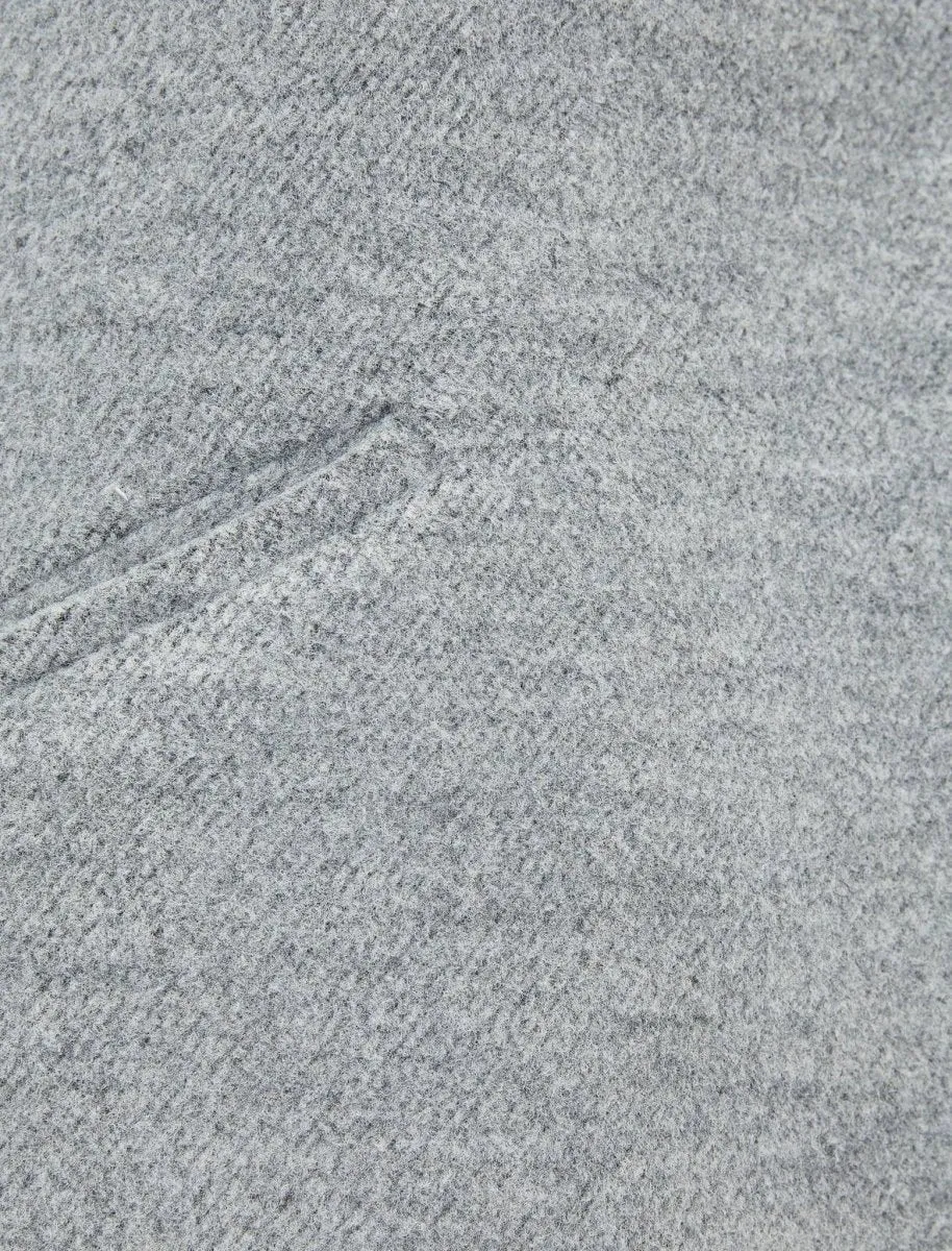Oversized Soft-Brushed Overcoat in Gray
