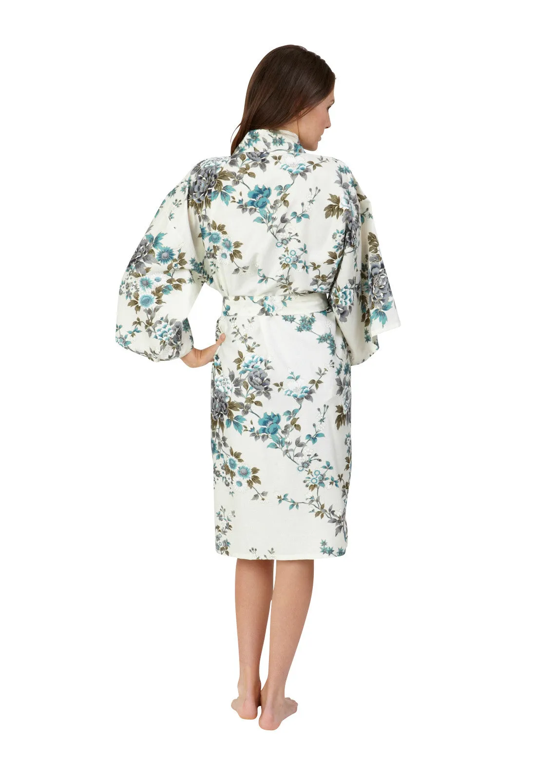 Peony & Blossom Short Cotton Happi Coat Kimono