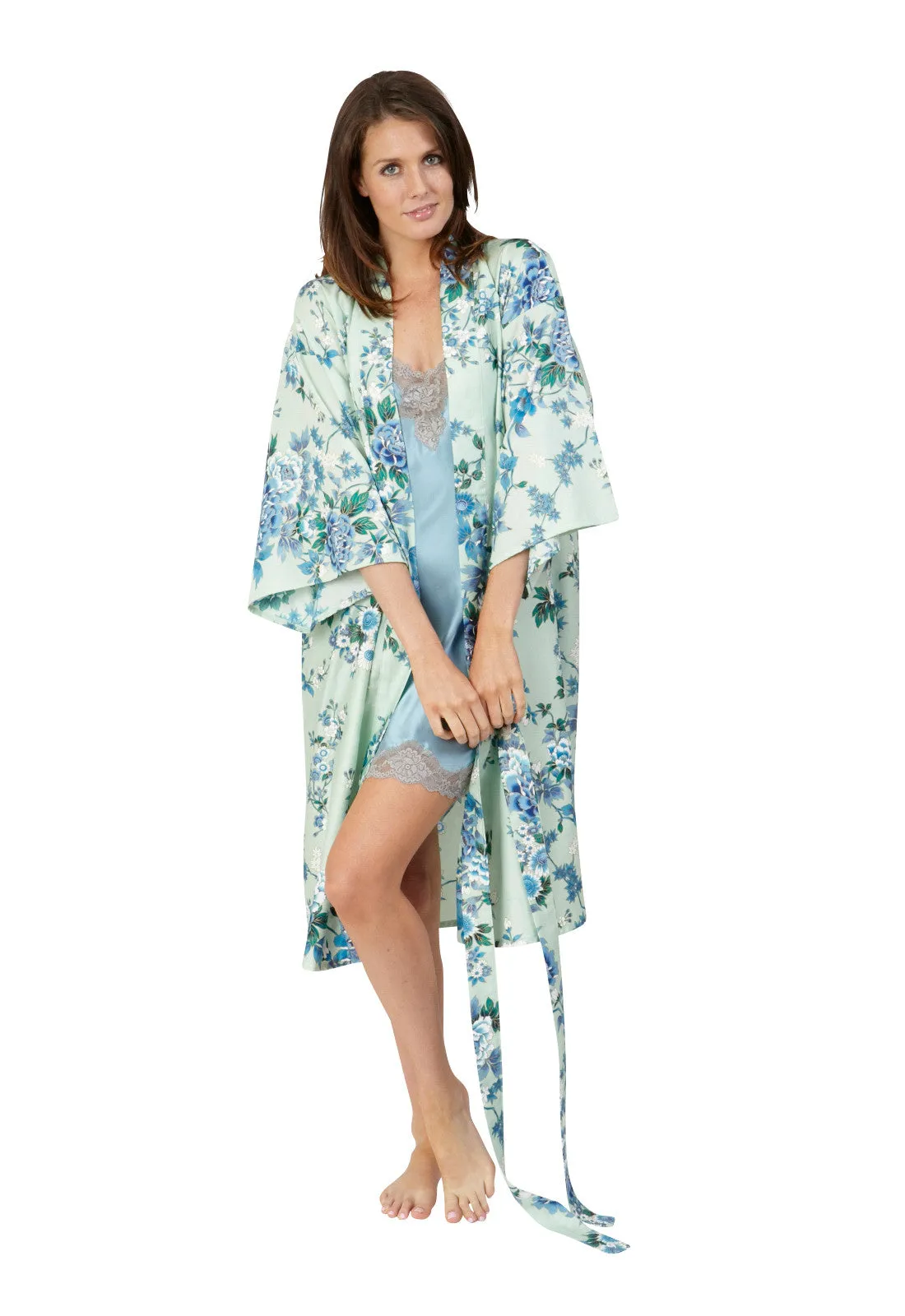 Peony & Blossom Short Cotton Happi Coat Kimono