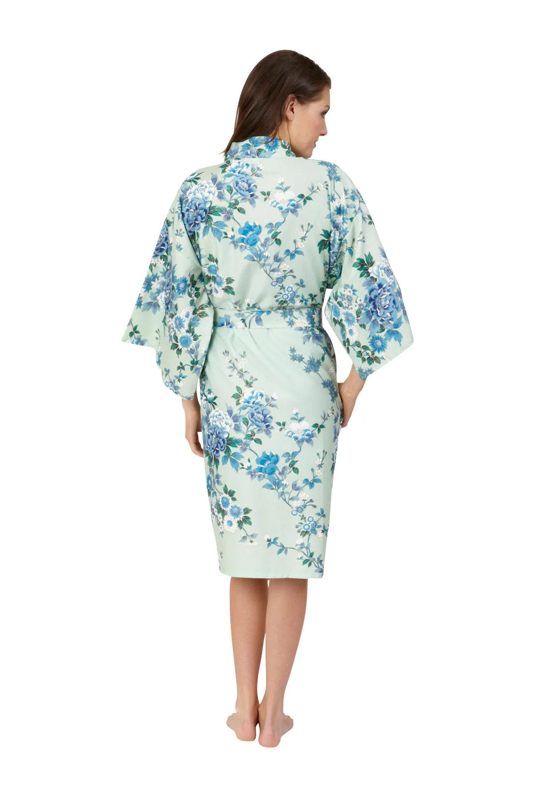 Peony & Blossom Short Cotton Happi Coat Kimono