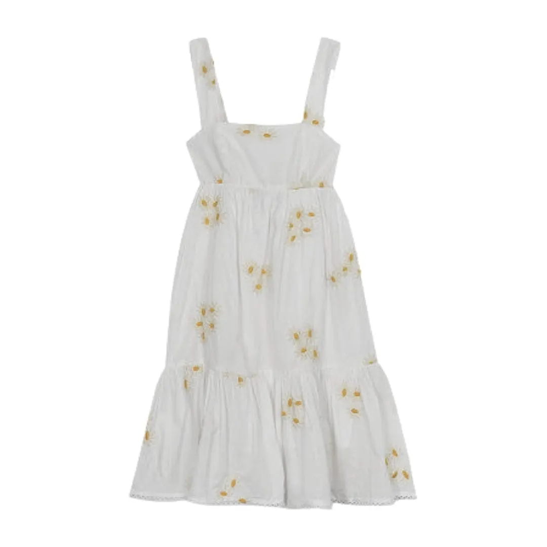 RARE EDITIONS - Kids - All Over Flowers Embroidery Sleeveless Sundress