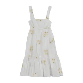 RARE EDITIONS - Kids - All Over Flowers Embroidery Sleeveless Sundress