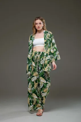 Resortwear Kimono & Wide Legs Pants Set