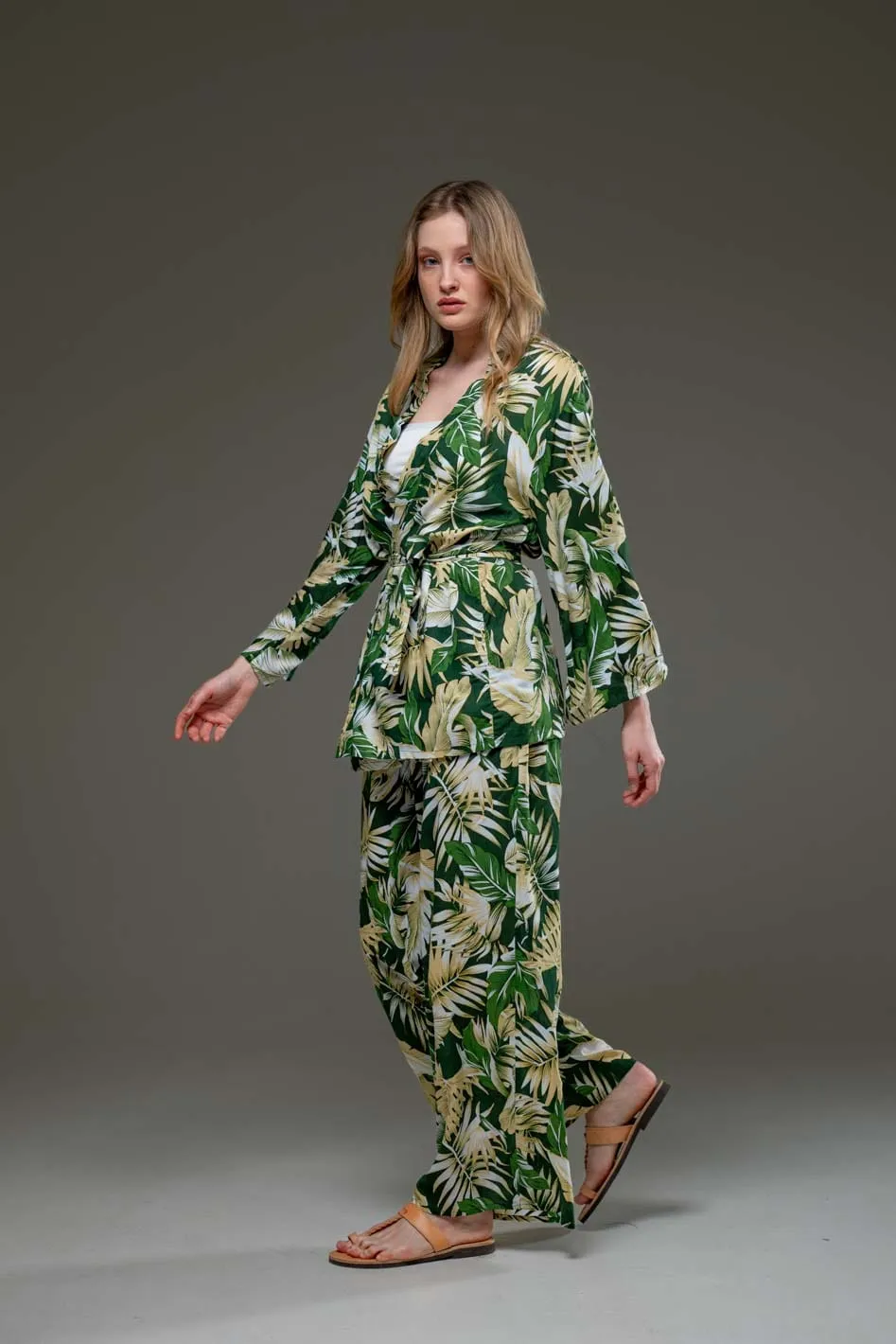 Resortwear Kimono & Wide Legs Pants Set