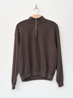 Super High Gauge Sweat Half Zip P/O - Dark Brown