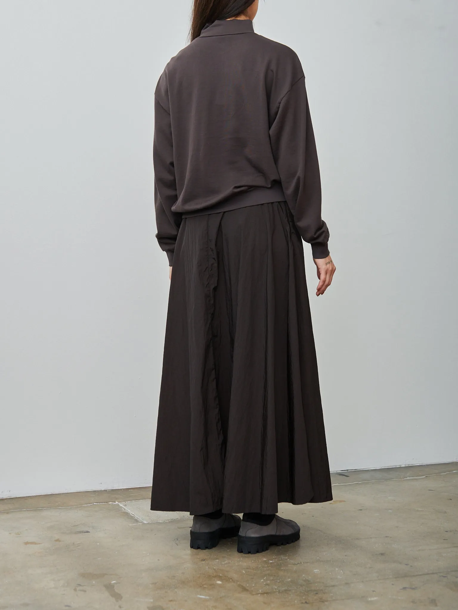 Super High Gauge Sweat Half Zip P/O - Dark Brown