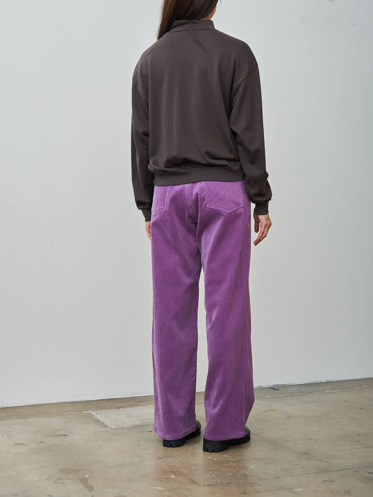 Super High Gauge Sweat Half Zip P/O - Dark Brown