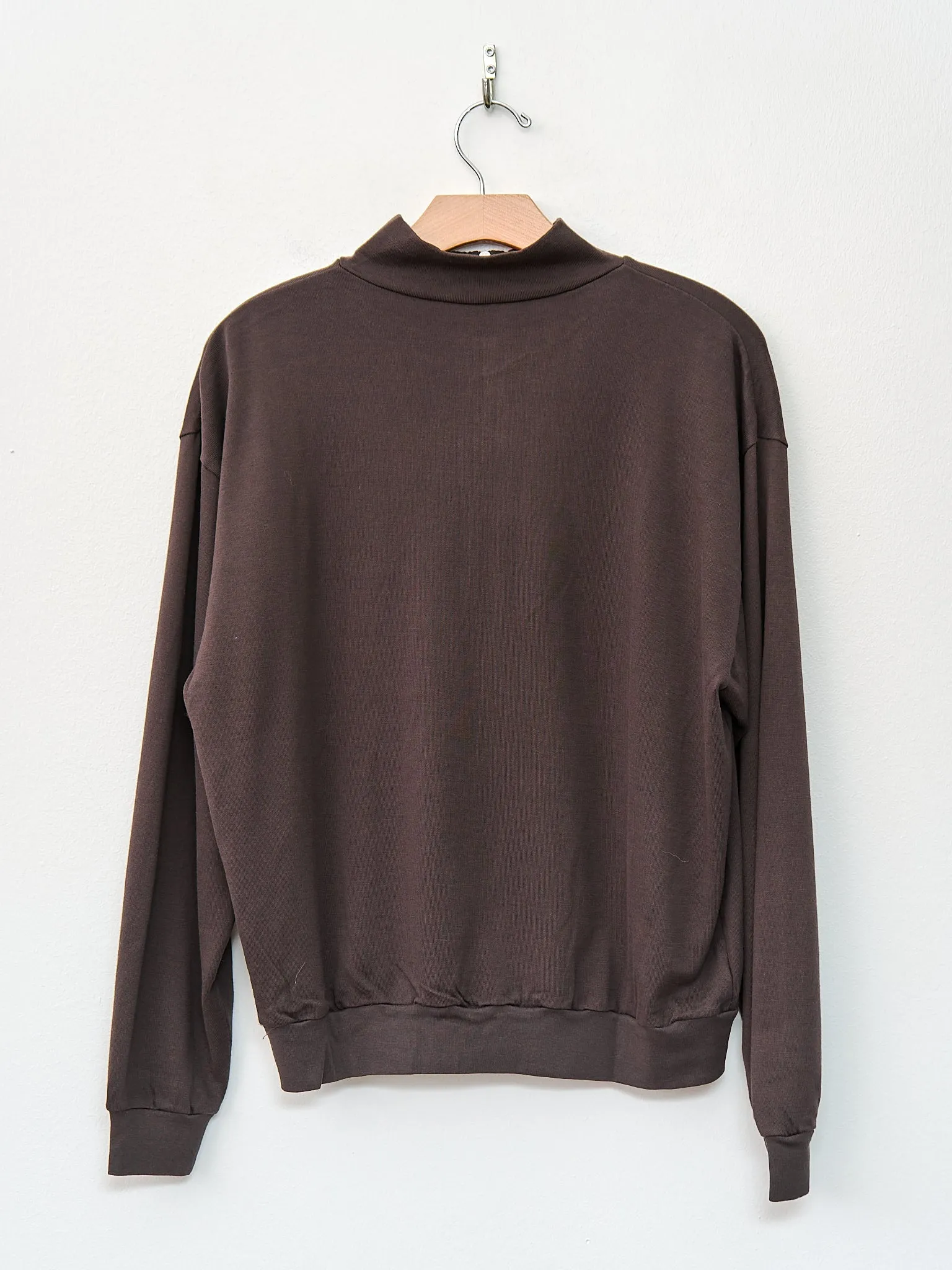 Super High Gauge Sweat Half Zip P/O - Dark Brown