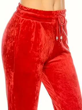 Super Soft Velvet Women's Casual Jogger Leggings for Winter Yoga Pants