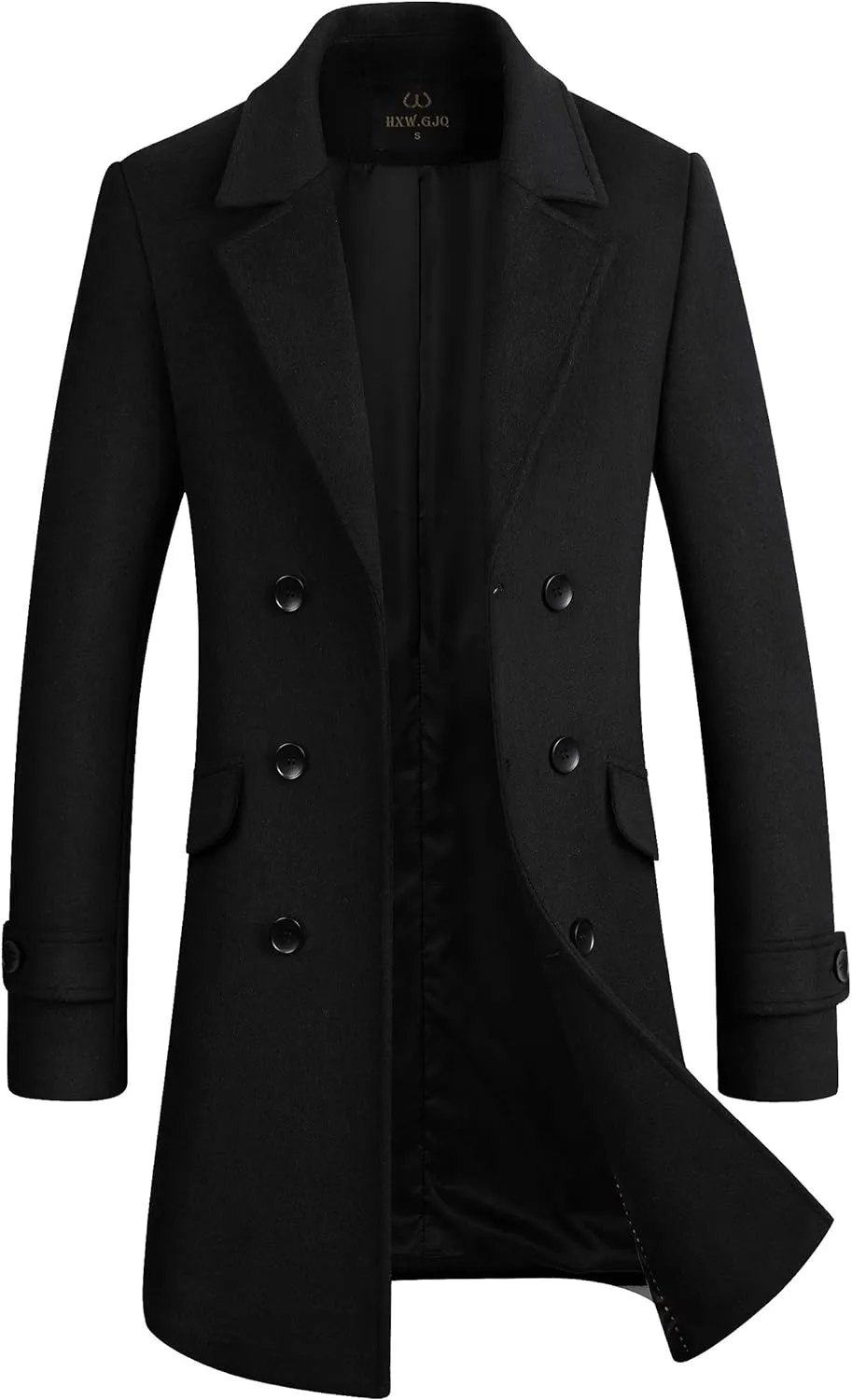 The New Yorker Camel Wool 4 Button Long Sleeve Double Breasted Trench Coat