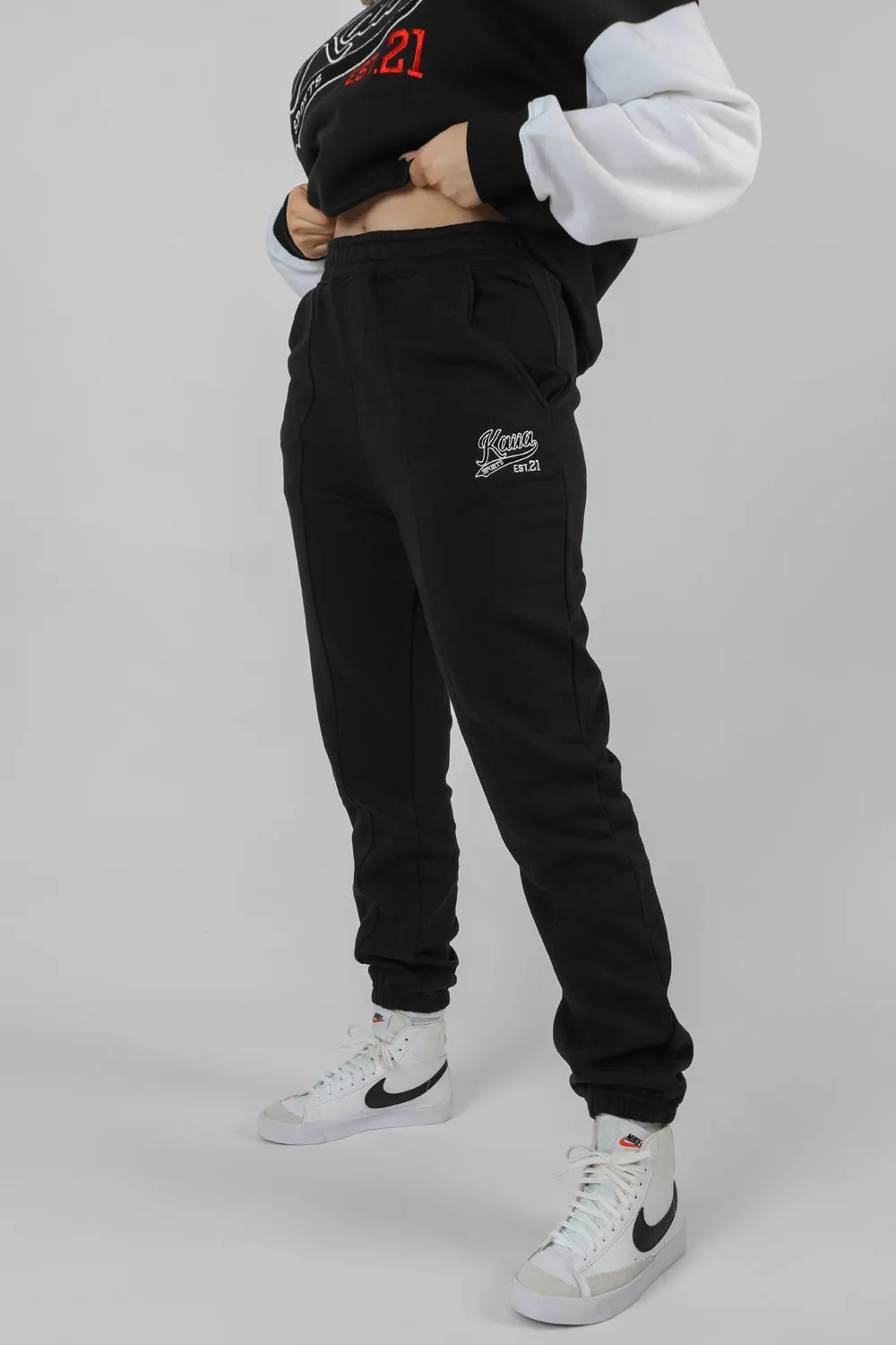 Varsity Seam Front 90'S Joggers Black